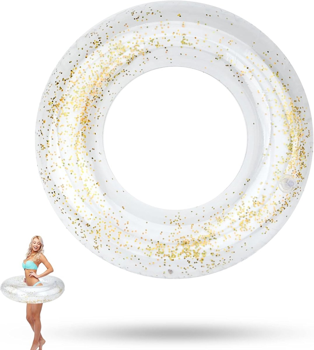 Zwemring, transparante zwemring, rubber, waterzwembad, speelgoed voor zomer, zwembad, strand, party, kinderen volwassenen