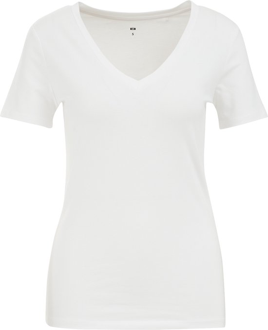 Wit V-hals T-shirt.
