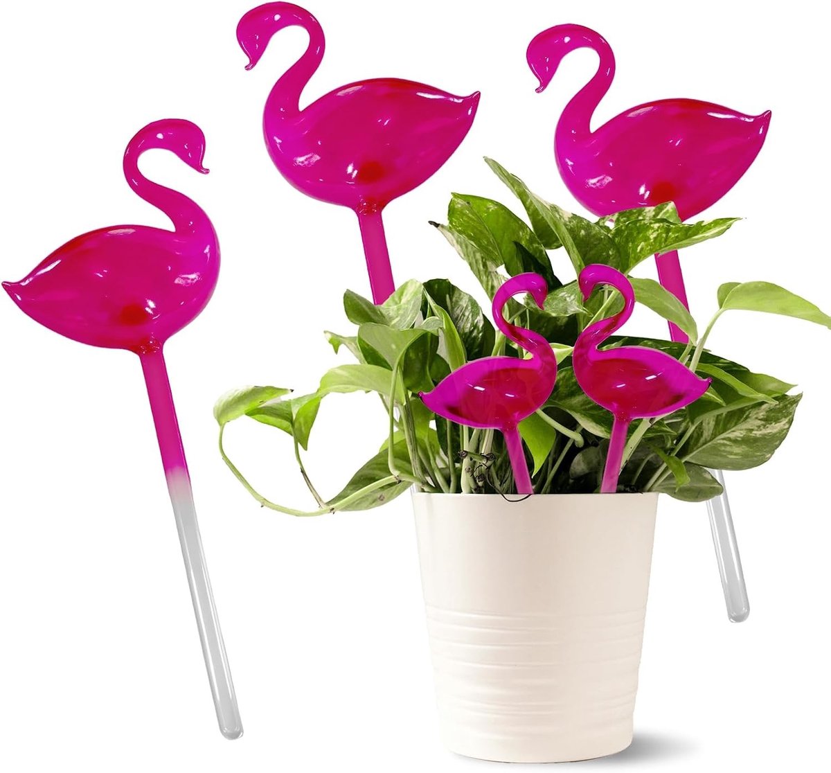 Irrigatieballen voor Planten - Felroze - 26 x 10 x 10 cm - Glazen Waterdispenser voor Zelfbewatering - Voor Kamerplanten en Balkon