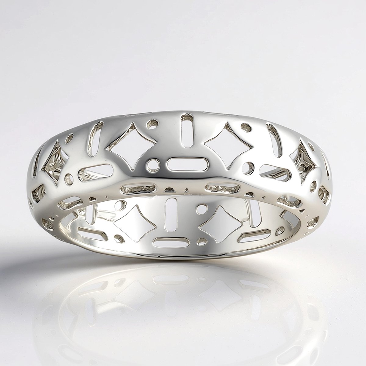 Cavill - Brede Filigraan Ring - 925 Sterling Zilver - Moderne Zilveren Ring - Elegante Dames- en Herenring - Comfortabel & Duurzaam Sieraad