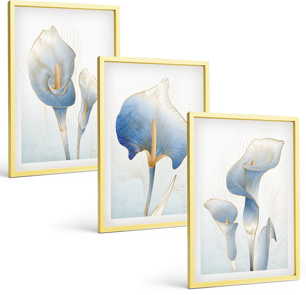 Coloray 3-Delige Schilderij Set - Verftextuur, Sporen Van Verf, Minimalisme - 40 x 60 cm - Moderne Wanddecoratie - Slaapkamer - Woonkamer Decoratie