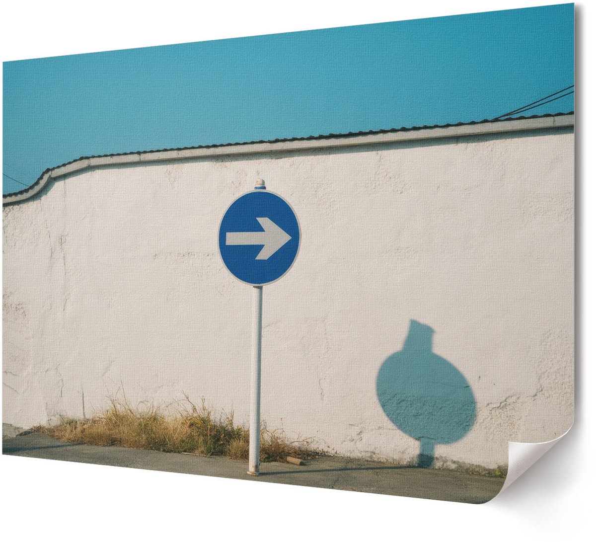 Coloray Polycanvas Wandposter - Moderne Metro, Blauw - A4 - Blauw Wanddecoratie - Rechthoek - Wandkunstwerk - Slaapkamer - Modern