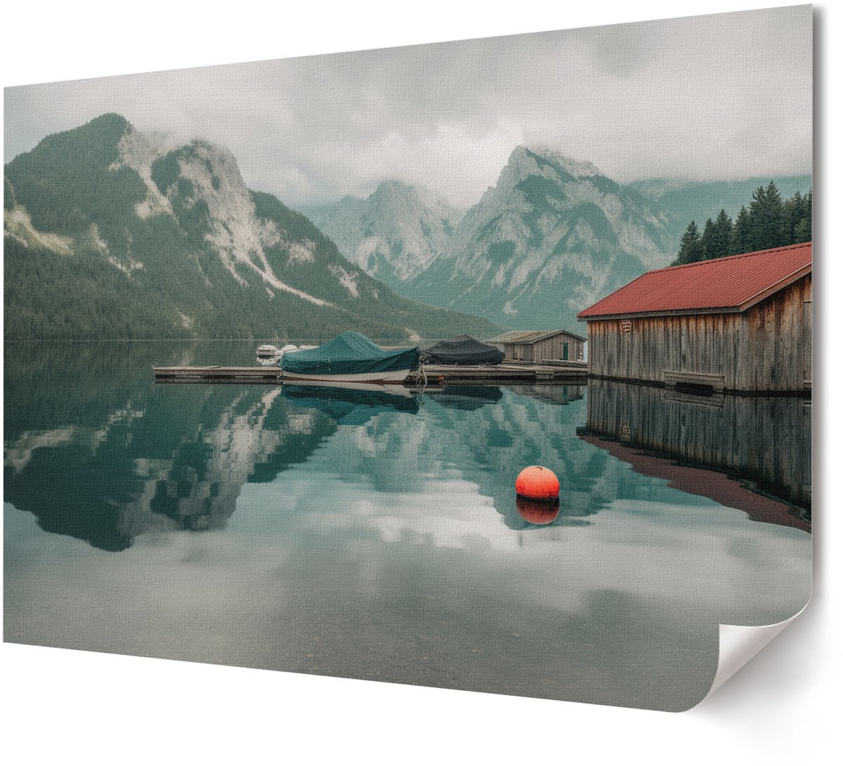 Coloray Polycanvas Wandposter - Nachtpanorama, Schilderen - A4 - Blauw Wanddecoratie - Rechthoek - Interieurdecoratie - Woonkamer, Slaapkamer, Kantoor - Expressief