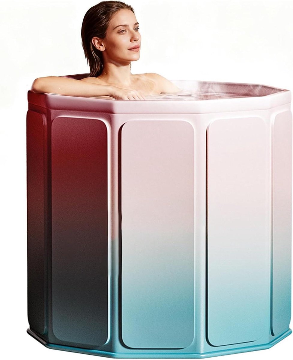 Opvouwbaar Bad - Mobiele Kuip - Ontspanning Thuis - Effectieve Warmte Isolatie - 80x70cm 300 Liter - Gletsjerblauw