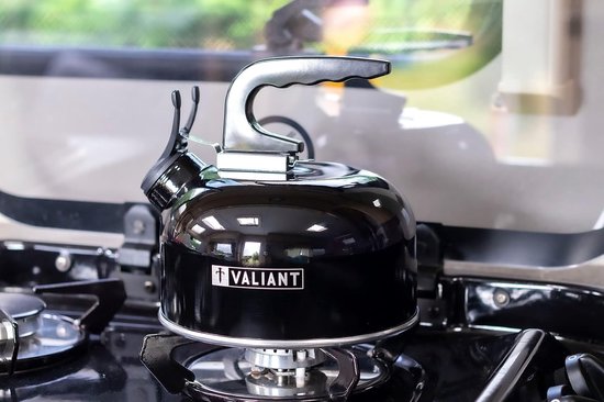 Draagbare fluitketel - Camping waterkoker - Buiten koken - Afneembare handgreep - 1 liter - Zwart — afbeelding 4