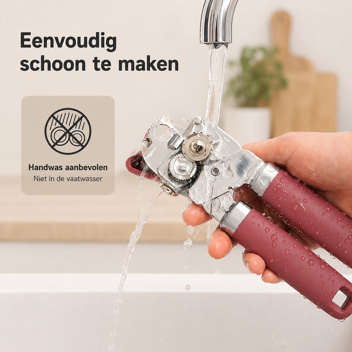 BOTC Blikopener - Met krachtige magneet - Veilig - Opent zonder scherpe randen - RVS - Silicone - Rood — cadeau in Cadeau-ideeën - foto 3
