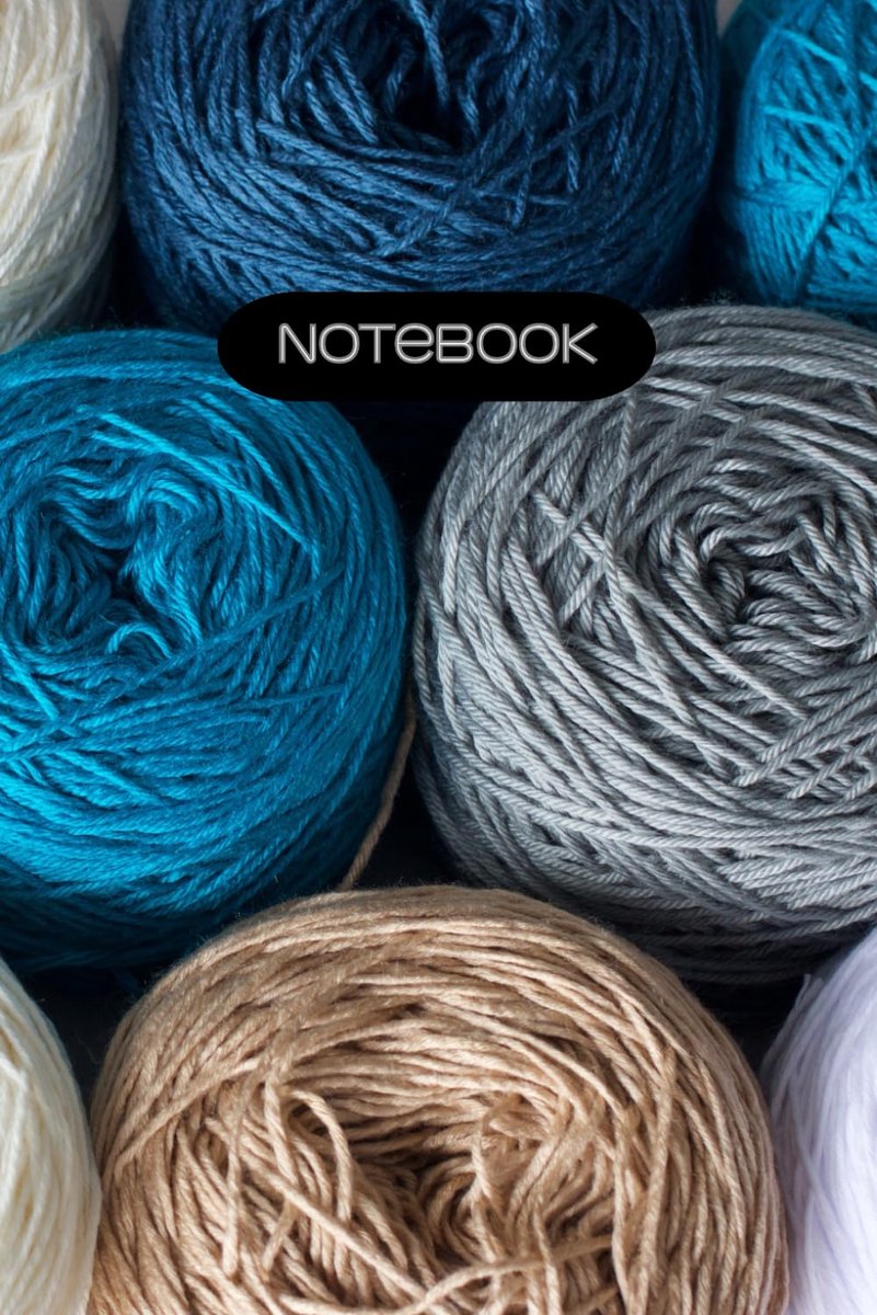 Notebook/ Journal - Shades of Blue, Grey, Beige, Cream Skeins of Yarn - 6"x9" - 120 Lined pages - ShopVlot