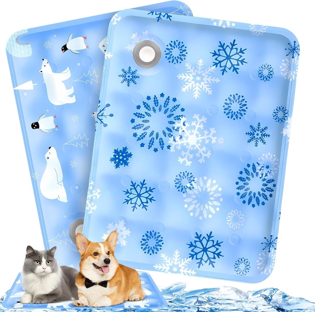 Verkoelingsmat kat - Blauw - 50 x 40 cm - Zelfkoelende Mat van Duurzaam PVC - Voor Kleine Honden en Katten
