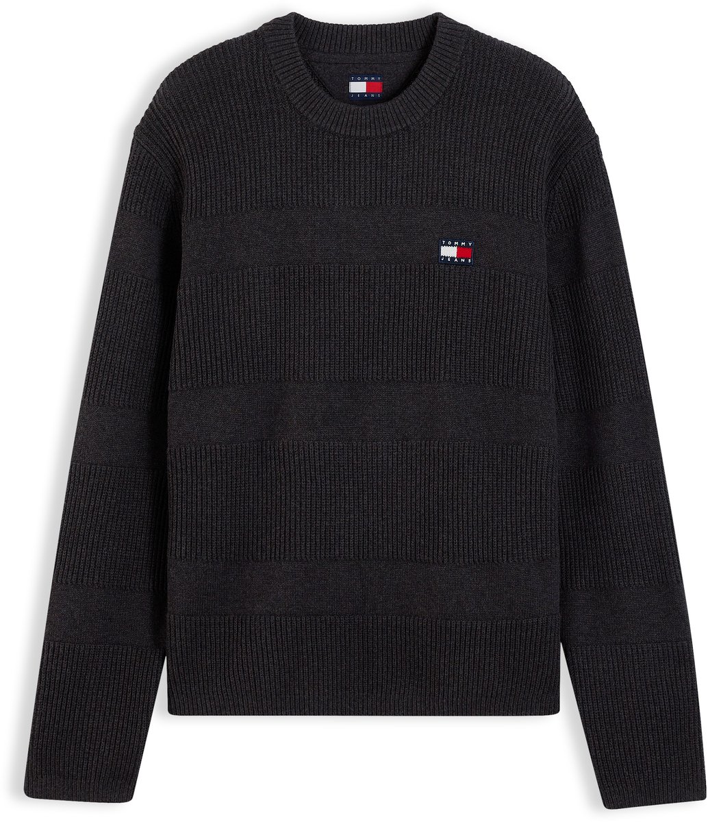 Tommy Jeans Trui Tjm Reg Textured Swe Dm0dm23571 H08 Black Htr Mannen Maat - L