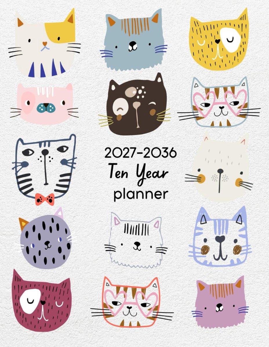 2027-2036 Ten Year Monthly Planner: 10 Year Calendar Organizer Two Pages Per Month From January 2027 To December 2036 - ShopVlot