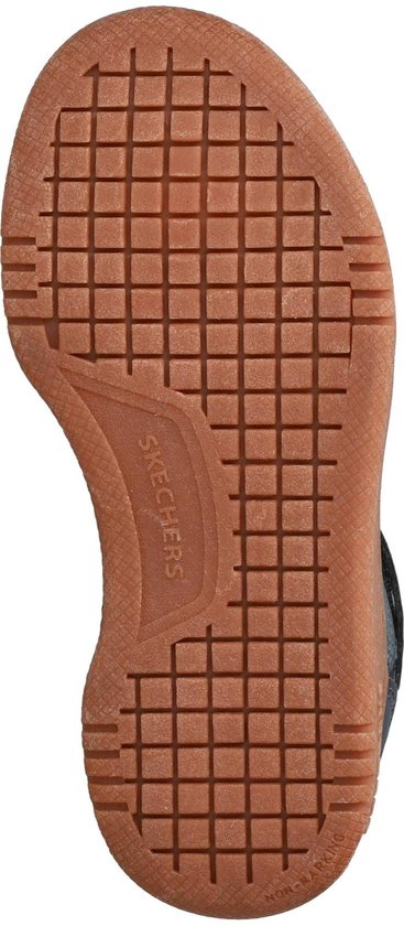 Bruine Skechers schoenzool met rasterpatroon.
