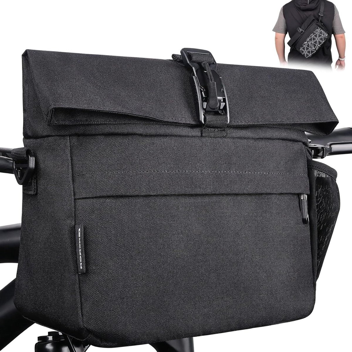 Fietsstuurtas - Fietstas Stuurtas - Pendelen en Reizen - Magnetische Sluiting - 9 Liter - Zwart