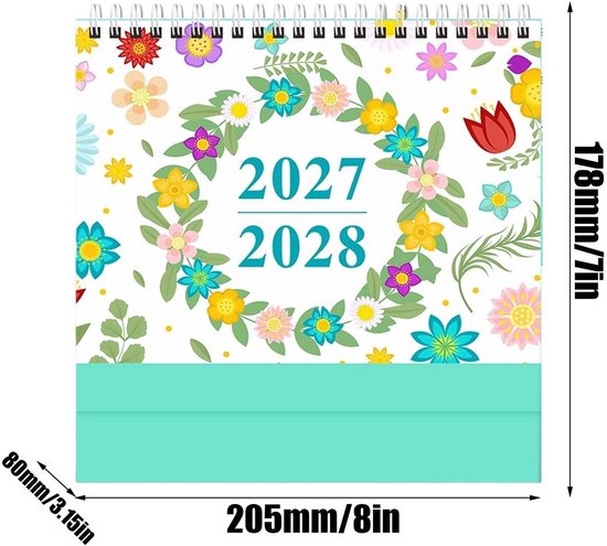Bureaukalender 2027–2028 – Planner voor 18 maanden – Geschikt voor studenten, docenten en iedereen – Ideaal voor verjaardagen, als cadeau, voor op kantoor of thuis – Stijl A — cadeau in Kalenders & Planners - foto 2