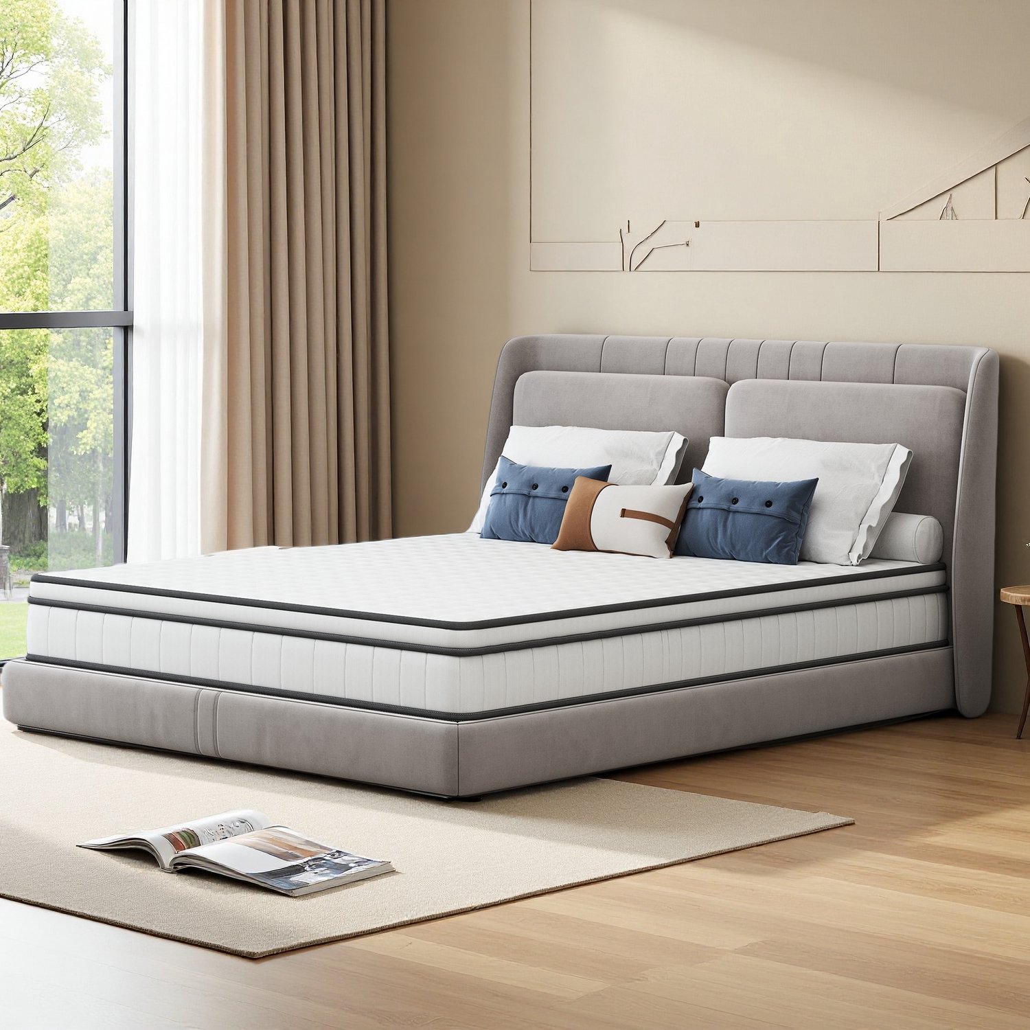 Yelenaro Matras 140x190 cm, Pocketveringmatras, 25 cm dik, 7-Zones, H2, Oeko-tex, Traagschuim, Ultra-ademend, Anti-Allergisch