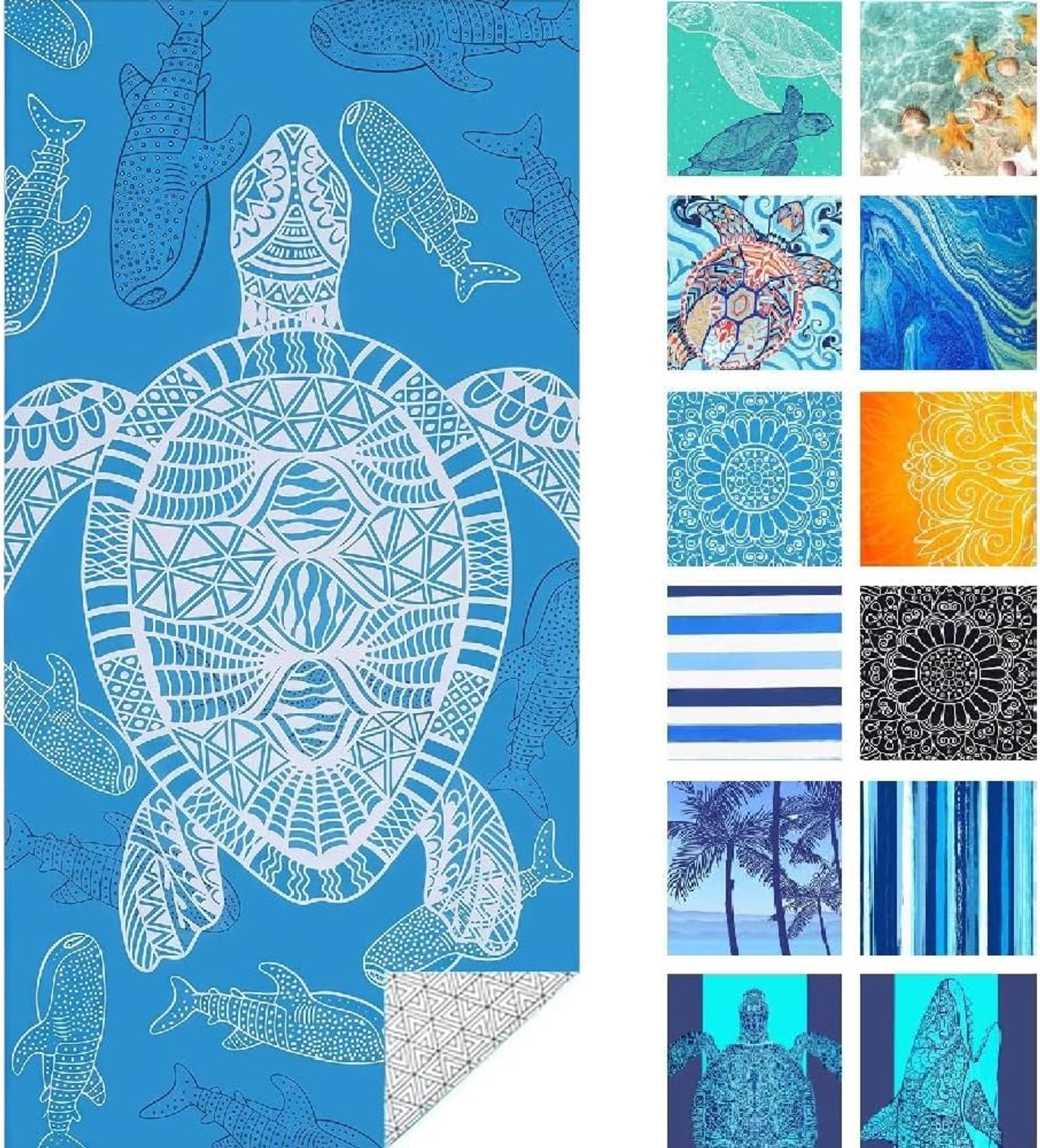 Strandhanddoek 180 x 80 cm - microvezel - zandbestendig - sneldrogend voor strand en zwembad - ServiceTopper