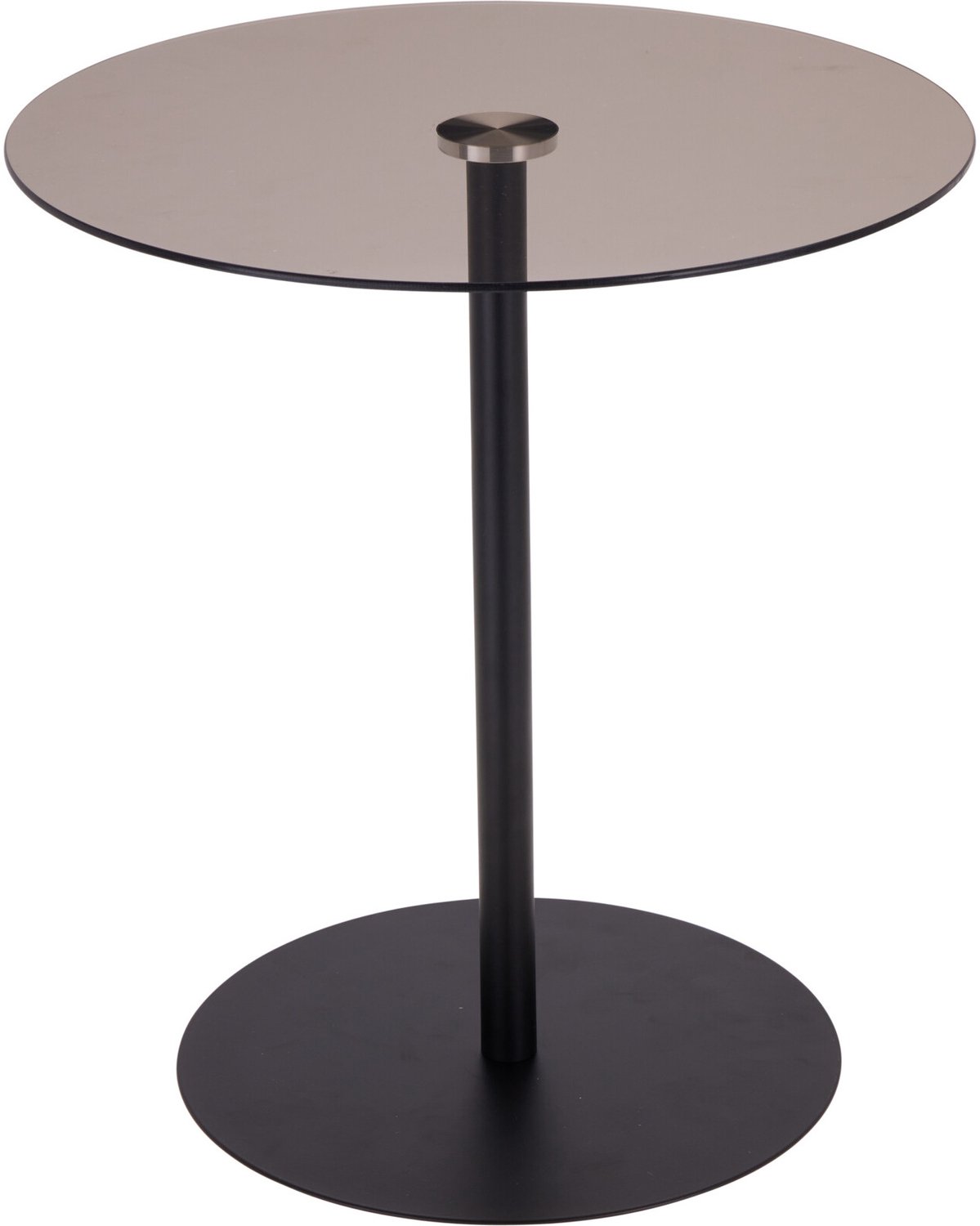 Home & Styling Collection Home Styling Collection - Metalen bijzettafel met glazen blad, Ø 40 x 43 cm Bruin