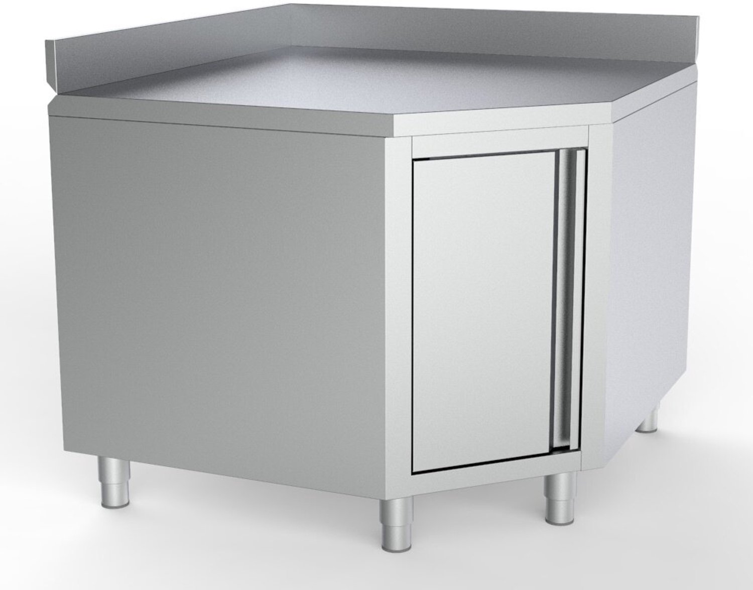 Werktafel Hoek met Deur en Rand 1000/1000 voor 700mm Tafels, combisteel 7333.0294 - Horeca & Professioneel