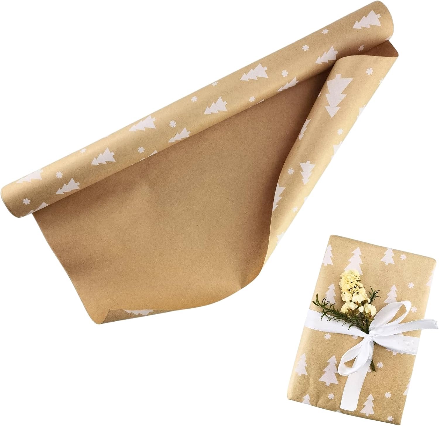 Cadeaupapier 43 cm - natuurlijk gerecycled kraftpapier - hoge kwaliteit - perfect voor kunsthandwerk - m-winkel