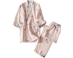 Japanse kimono pyjama voor dames van puur katoen, maat L