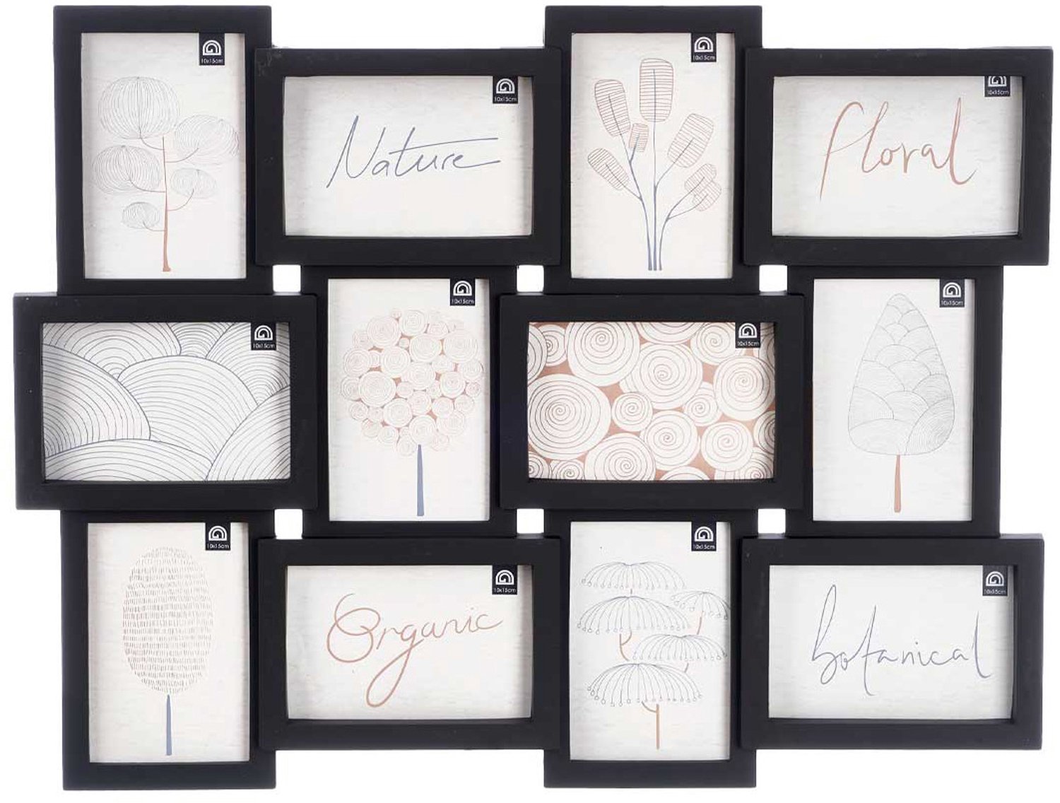 Giftdecor - Multirama voor 12 foto's, 60 x 46 cm