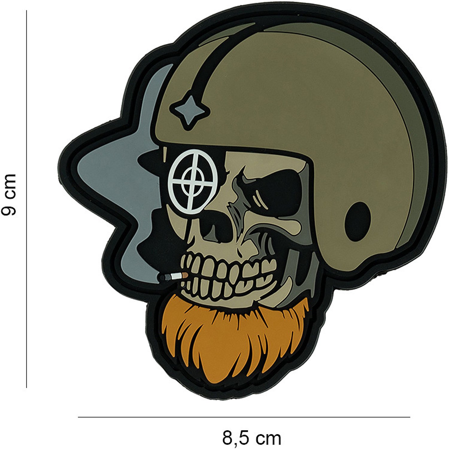 Embleem 3D PVC Bearded skull pilot #6116