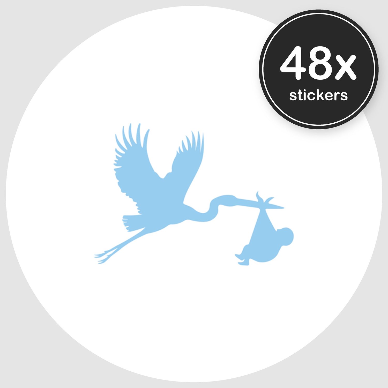Sluitstickers Geboorte - 48 stuks - Rond 30 mm - Geboorte Stickers - Sluitzegel Geboortekaart - Design 007