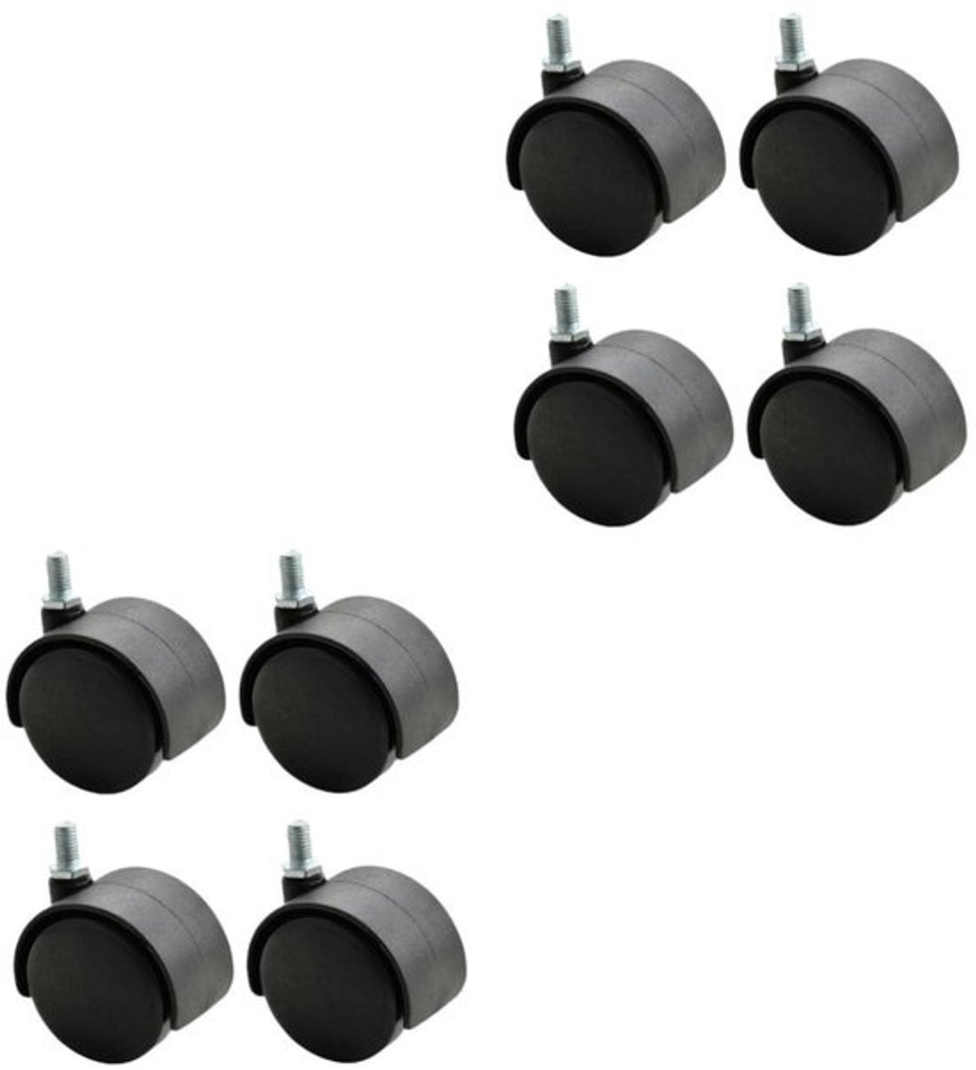 EXCEART 2 sets vervangende bureaustoelwielen - vergrendelbaar, M8, 4 stuks * 2
