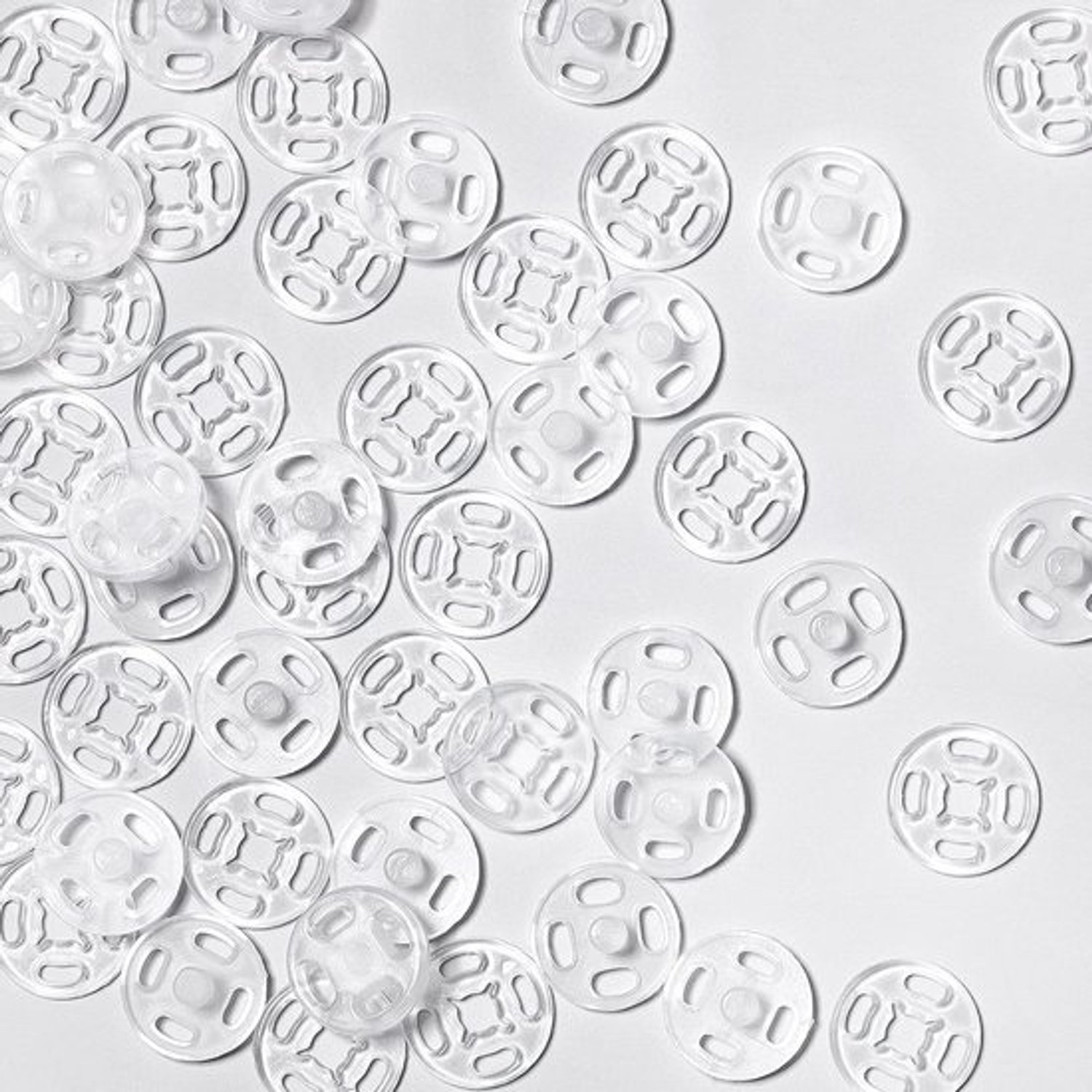 Transparante kunststof naaipatches voor kleding - 40 paar onzichtbare sluitingen