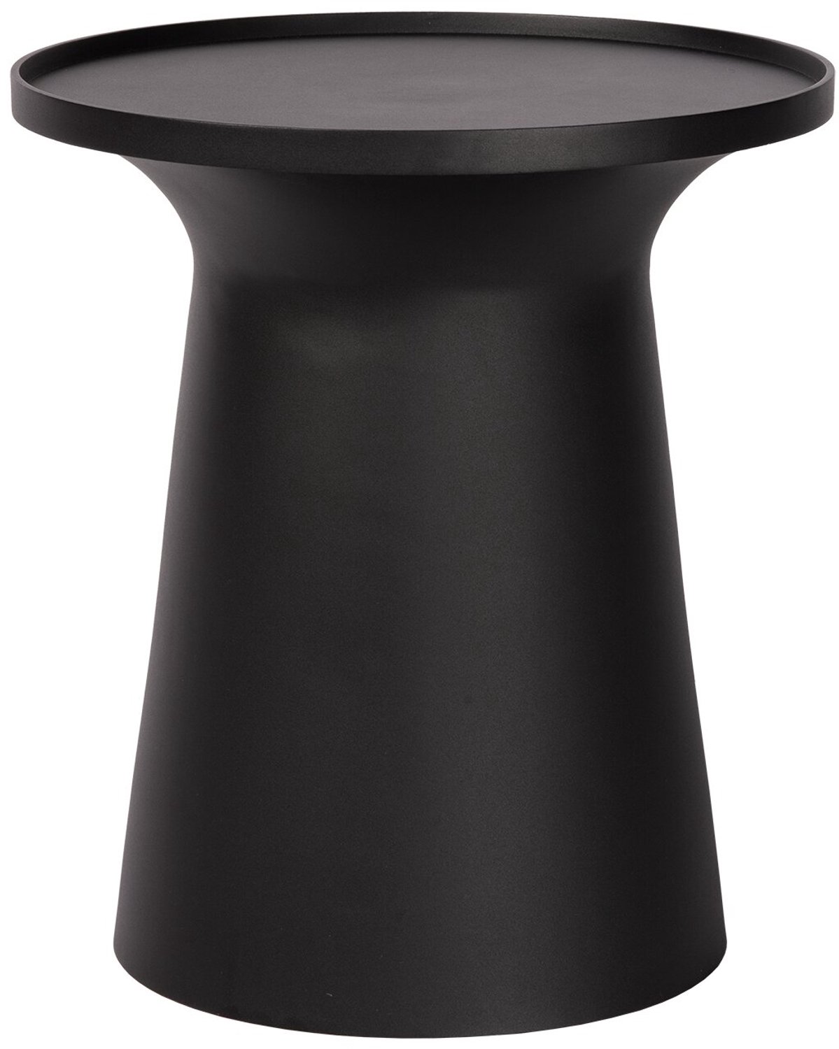 Atmooz Tulip bijzettafel – Ø45 × H50 cm – zwarte metalen bijzettafel woonkamer – ronde salontafel met opstaande rand – minimalistisch design – stevig gepoedercoat metaal – moderne bijzettafel zwart