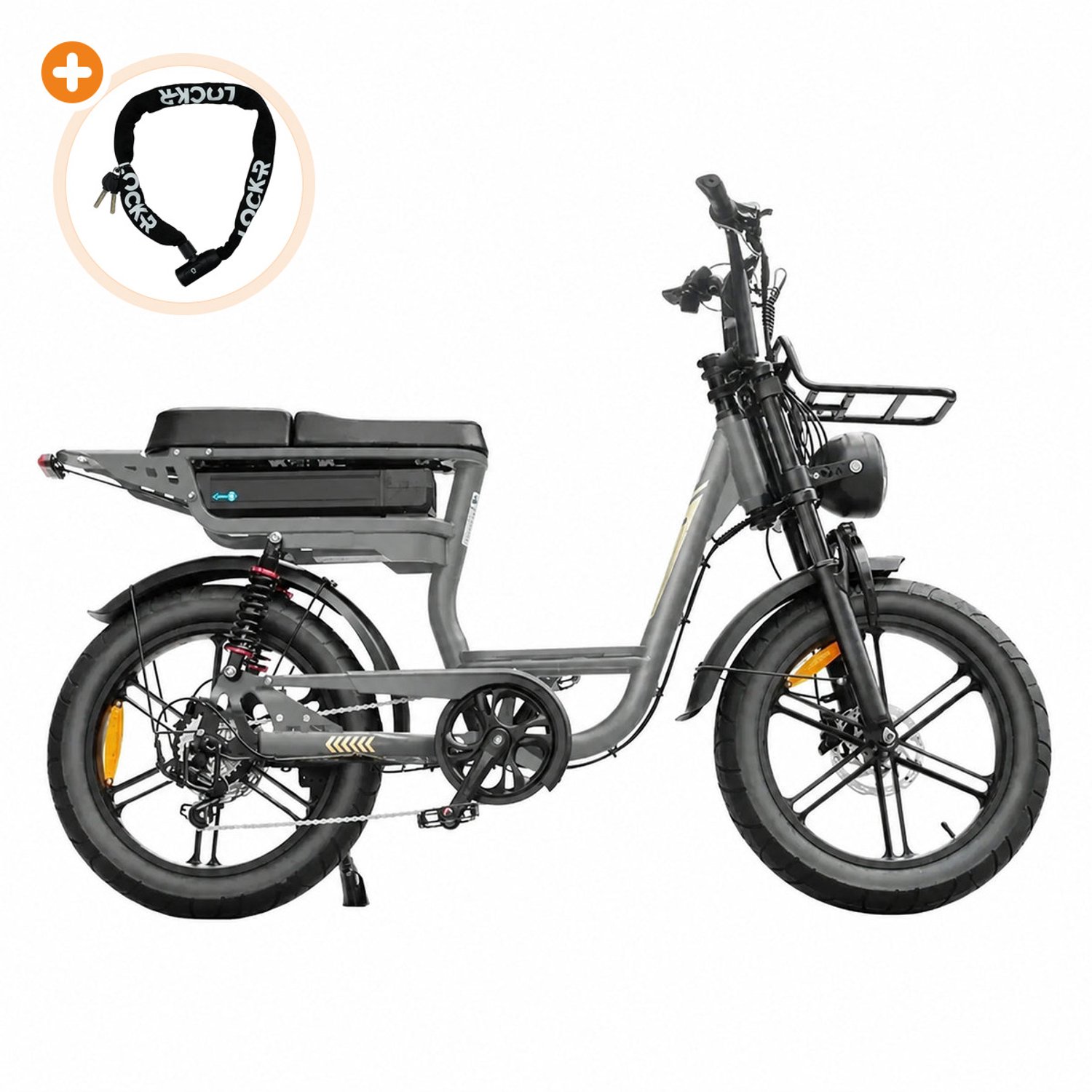 V20 Comfort - Elektrische Fatbike - 20 inch - 250W motor - Actieradius tot 60 km - 7 versnellingen - Hydraulische schijfremmen - 720Wh accu - Grijs