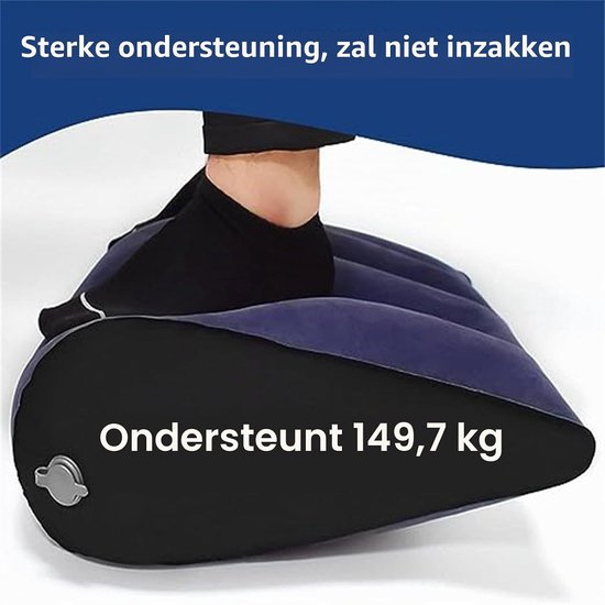 Opblaasbaar Kussen - Blauw - Zit- en Rugkussen voor Yoga - Verlicht Rugpijn en Stress — afbeelding 3