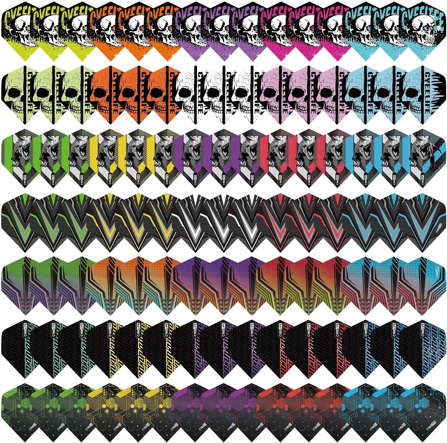 Dart Flights Set van 105 Stuks, Perfecte Accessoires voor Soft en Steel Tip Darts, Standaard Formaat en Duurzaam Plastic
