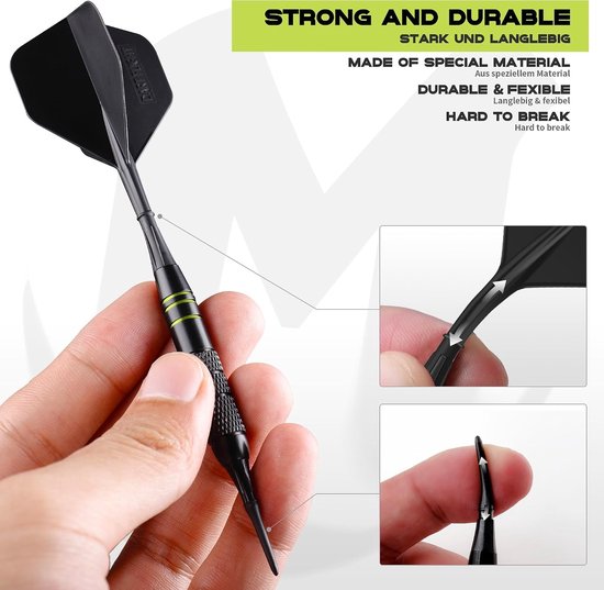 Soft Tip Dart Set met 3 Darts, 30 Extra Zachte Tips en Draagbare Opbergdoos voor Elektronisch Dartbord — afbeelding 2