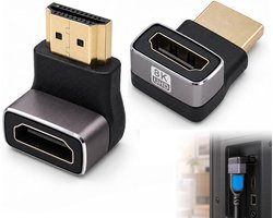 HDMI 2.1 hoekadapter 90 en 270 graden - 2 stuks - 8K 60Hz en 4K 120Hz - ideaal voor thuisbioscoop en gaming - ServiceTopper