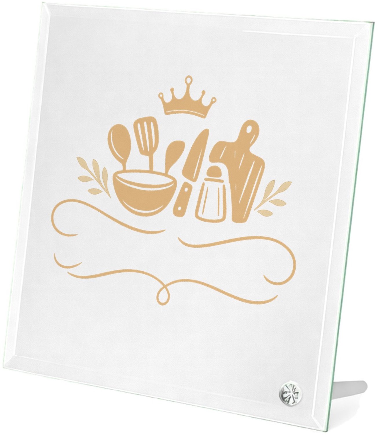 Mr Cadeautjes Glasframe 20 x 20 - design Een elegante, humoristische keukenprint met een zelfverzeker | cadeau Wit