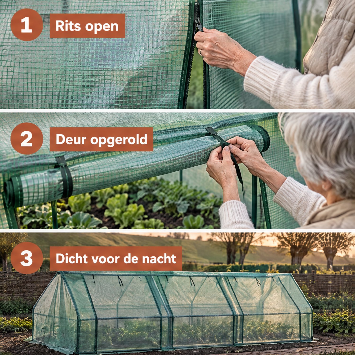 Levano Kweekkas 270 cm met 3 Deuren - Tuinkas - Serre - Broeikas - Plantenkas - Mini Serre - Mini Kas - Tuinserre - Kweekkastje in Tuin - Foliekas - Moestuin Kas - Kweekkasten voor Buiten - Tuinserre Plastiek - Groenten Kweken - Kweekkas Tuin – foto 3