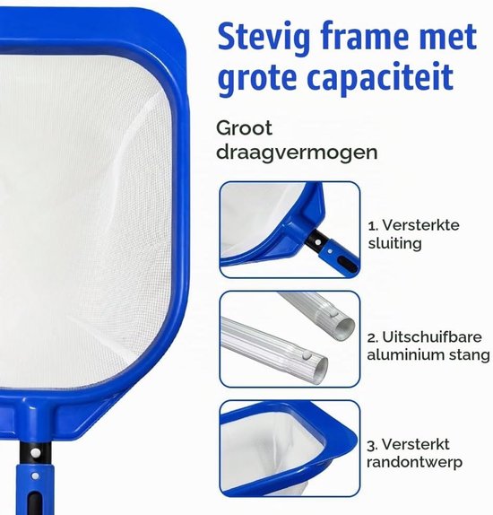 Zwembadschepnet - Fijnmazig - 238 cm - Met Telescoopstang - Voor Zwembaden en Whirlpools — afbeelding 5