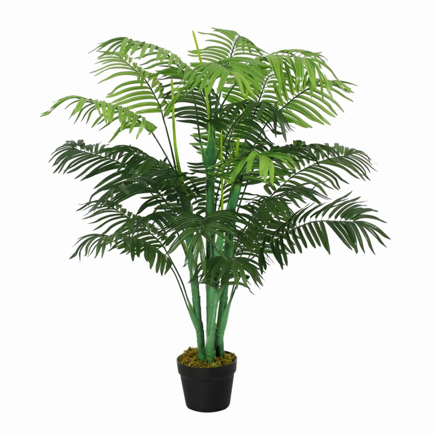 ZYLARO Kunstpalm - 125 cm - 18 palmbladeren - Inclusief pot - Voor balkon en woonkamer gROEN
