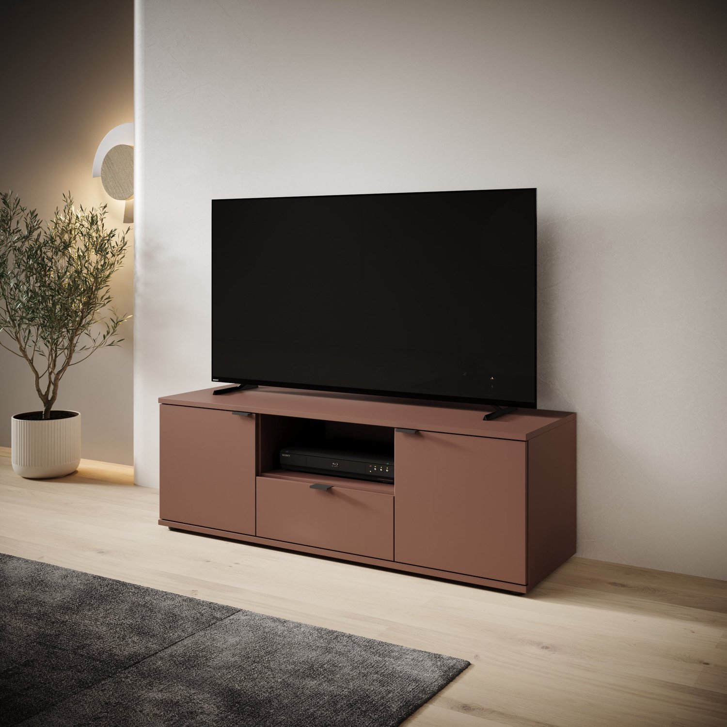 MEUBELLA Galeno - TV-Meubel - Oudroze - 130x41x44 cm