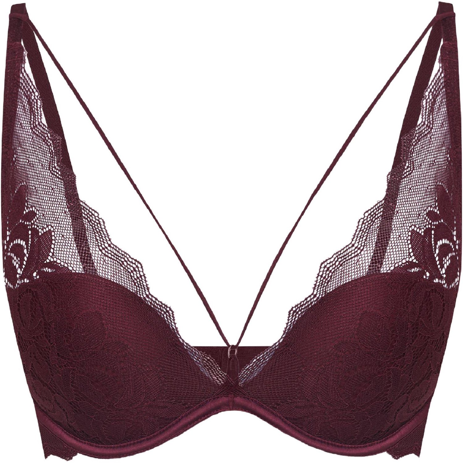 ESOTIQ Tabu - Push-upbeha - 70E - Paars - Bloemenkant