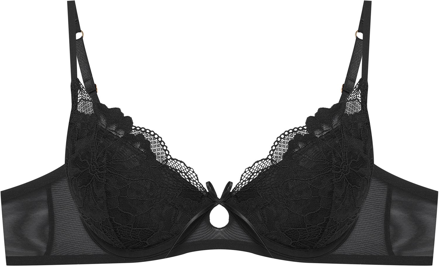 ESOTIQ Osio - Push-upbeha - Zwart - 80D - Kanten details