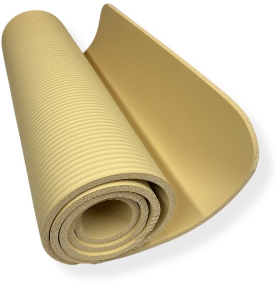 Padisport Yoga Mat Dik Beige - Fitness Mat Extra Dik - Yoga Mat Extra Dik - Pilates Mat - Dikke Yogamat - Yoga Mat Anti Slip - Yoga Matje - Yoga Mat Dik - Sport Mat - Sport Matje Fitness van Padisport — afbeelding 2