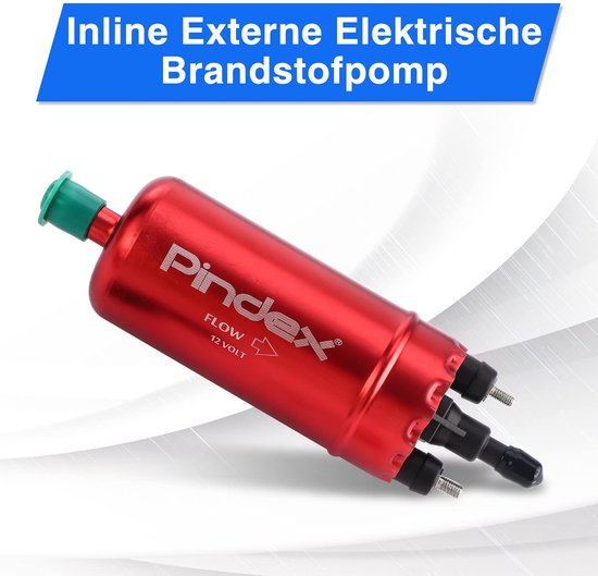12V Elektrische Brandstofpomp Hogedruk Universele 12 V Inline Benzine Diesel Brandstof Transfer Pomp 125PSI Externe Pomp Vervanging 0580464070 (Rood) — afbeelding 2