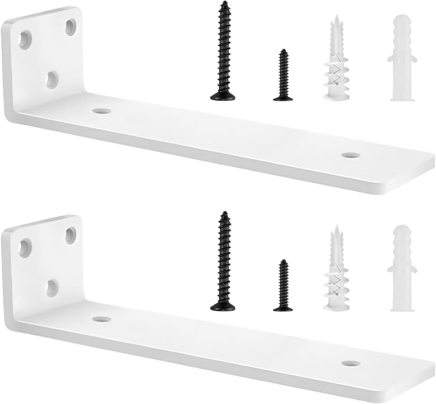 Zwevende plankdragers 25cm - L-vormige metalen plankdragers - robuust ijzer - ideaal voor zwevende planken - 2 stuks - m-winkel