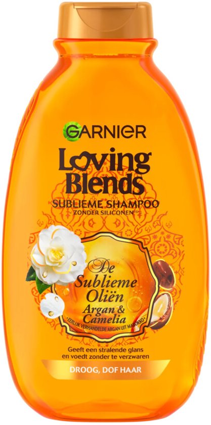Garnier - Loving Blends Argan- en Cameliaolie Shampoo - 3 x 300 ml - Voordeelverpakking