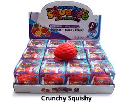 Crunching Squishy Aardbei 7,5 cm – Crunchy Knisperende Fidget Toy – Stressbal – 1 stuk