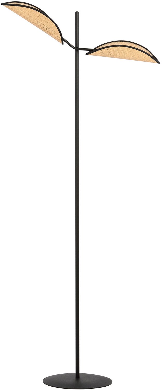 Emibig Aabenraa vloerlamp zwart met textiel vallende bladen 2x E14 - Perfecte sfeerverlichting voor elke ruimte