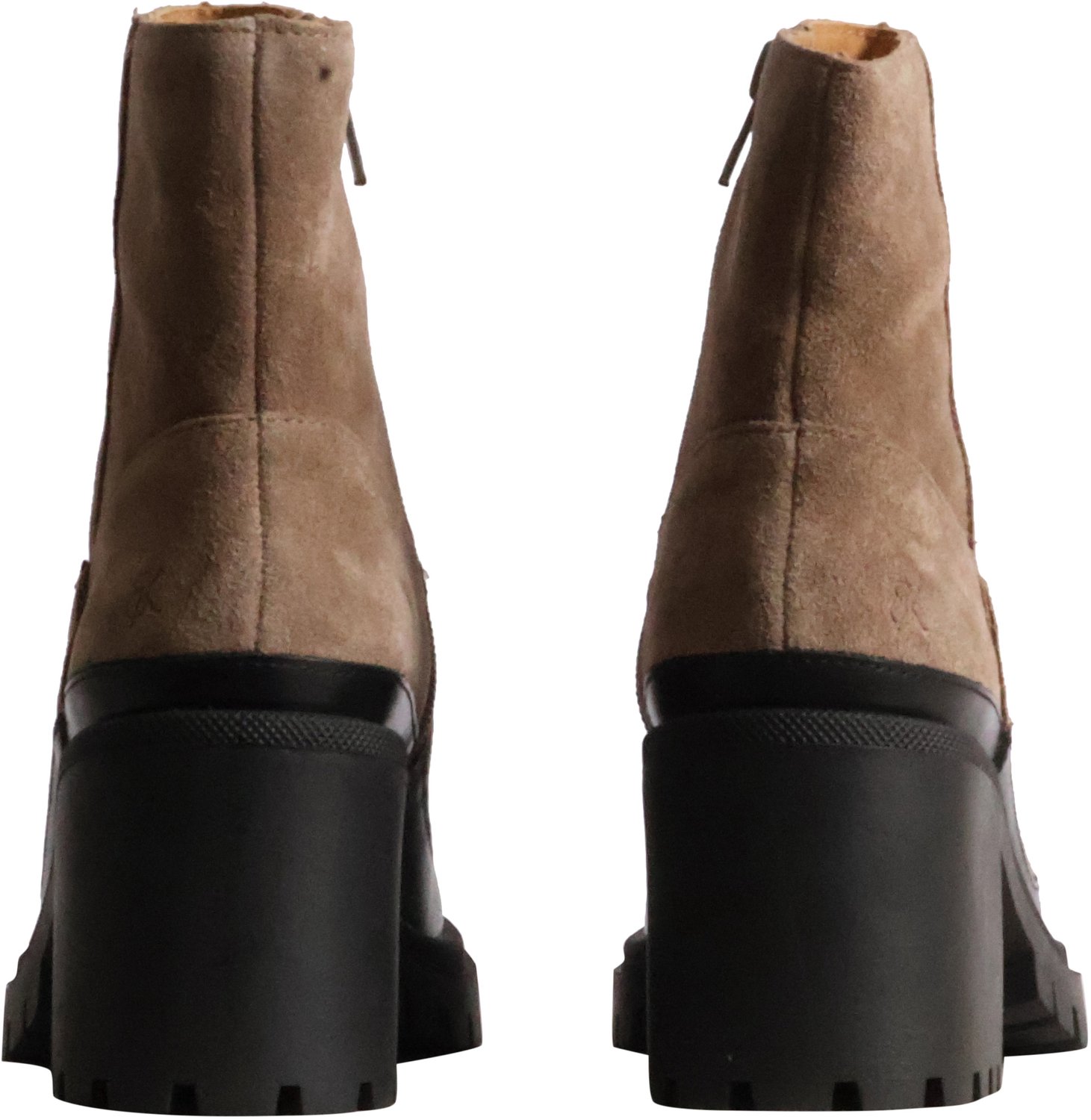 Leren enkellaars in de kleur Olive