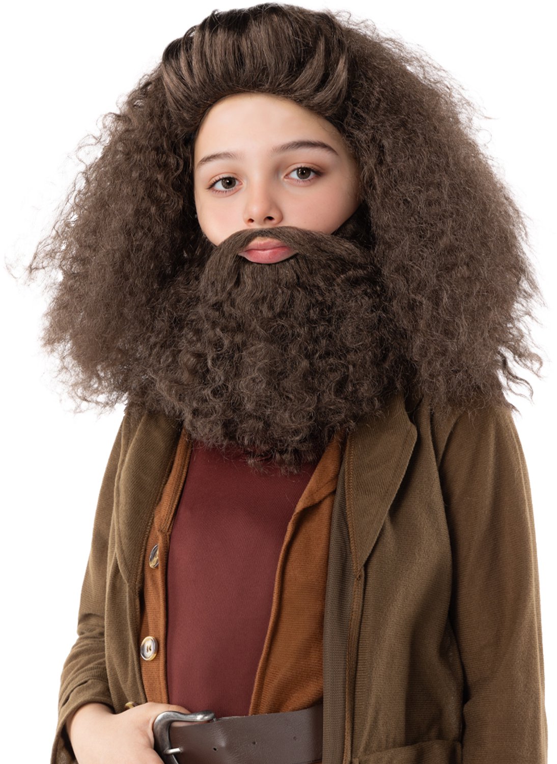 FUNIDELIA Hagrid pruik voor kinderen - Harry Potter - Maat: One size - Bruin