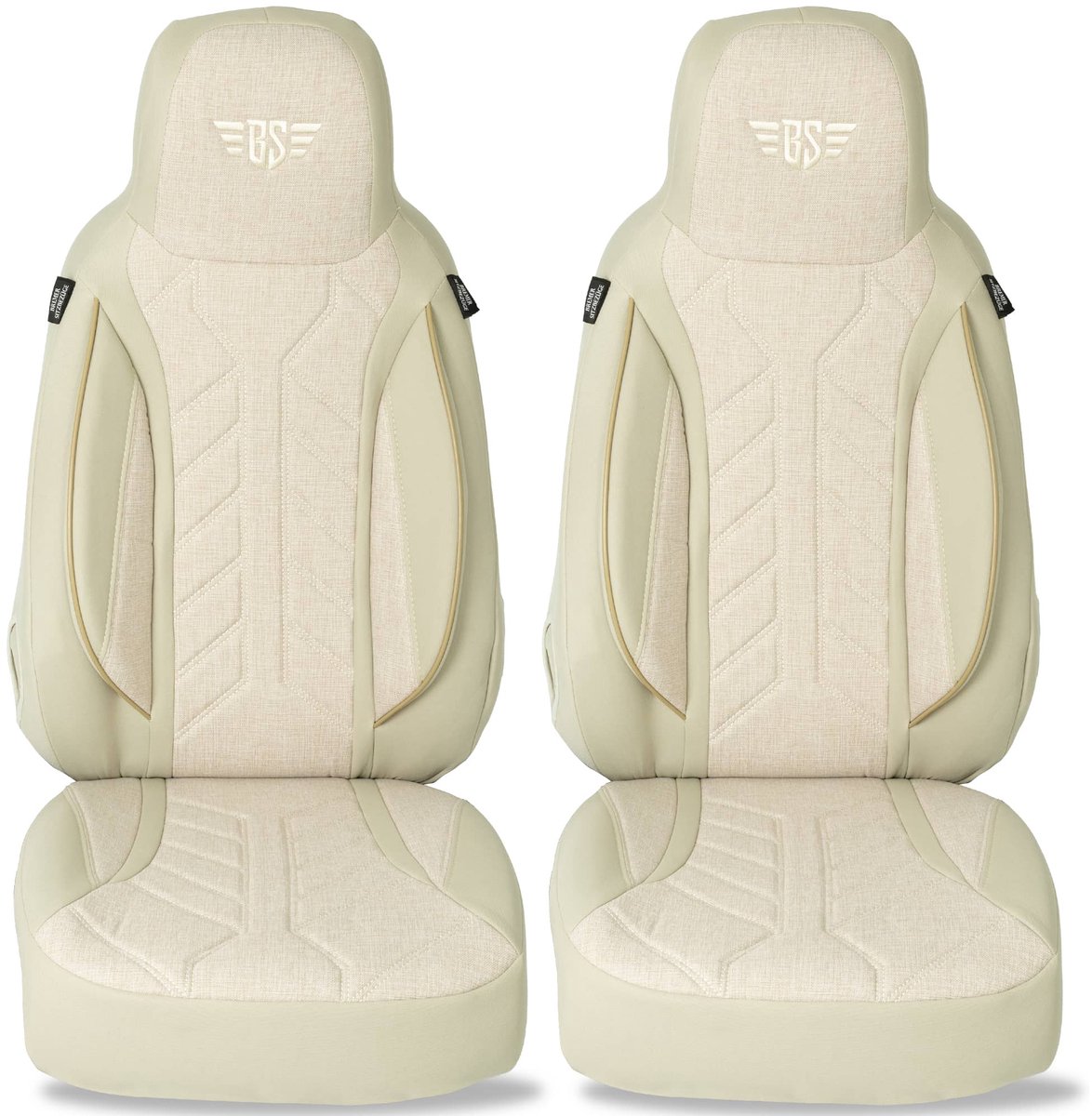 Autostoelhoezen voor Audi A7 BJ vanaf 2018 – Stoelhoezen voor bestuurder en passagier in Beige